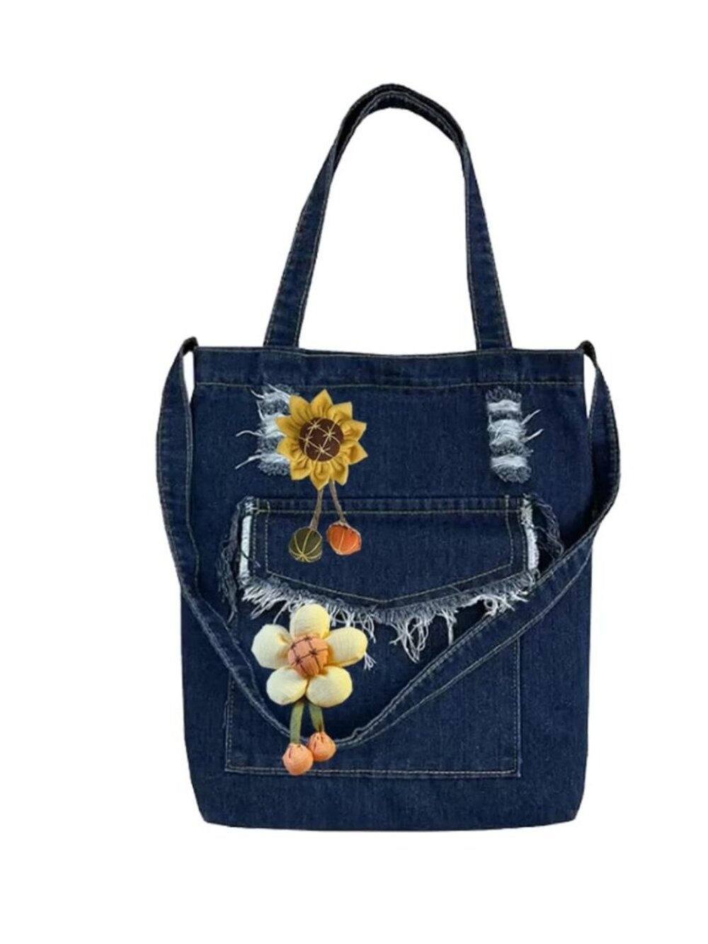 Women Denim Bow-tie Tote Shoulder Sling Hand Bags